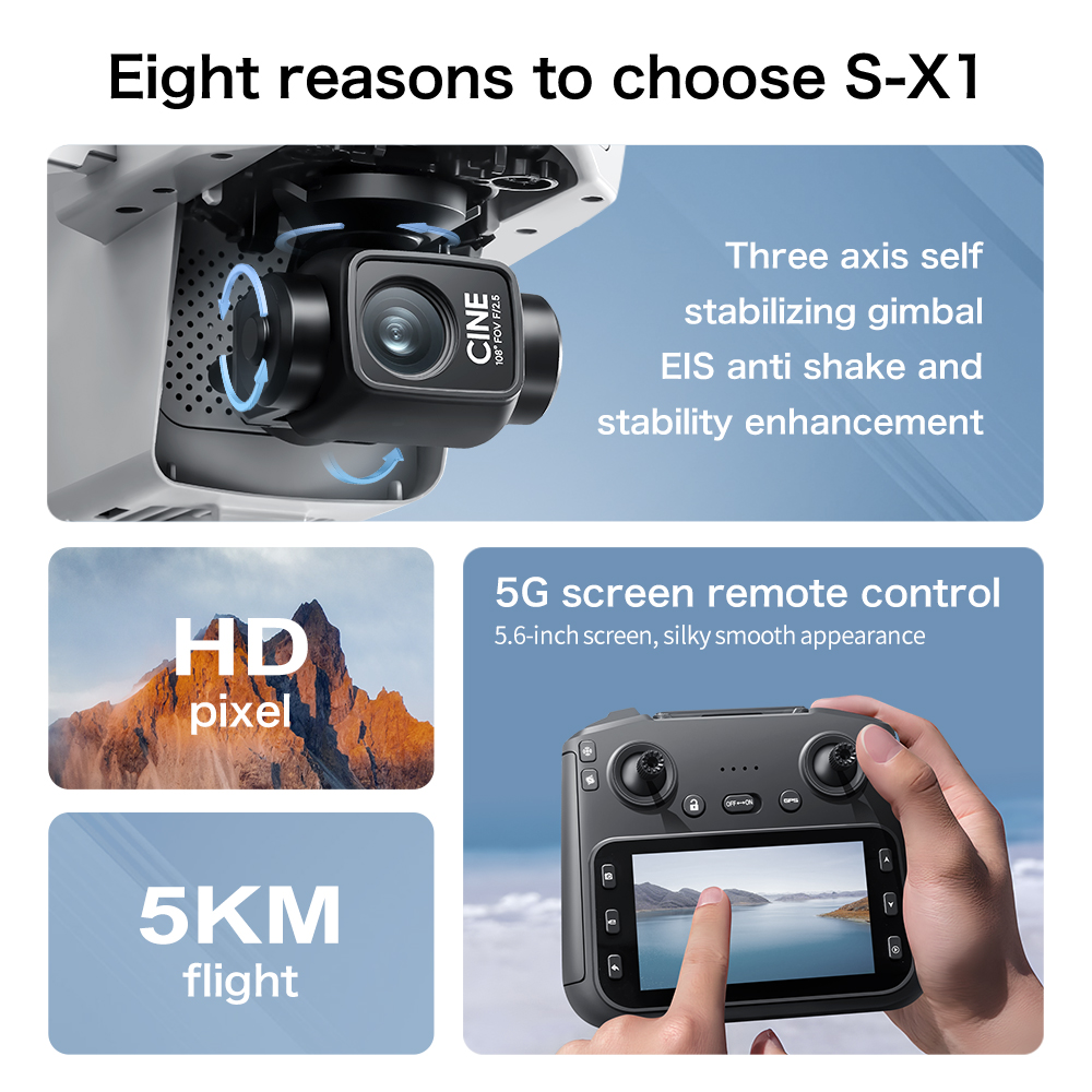 Lenovo GPS S-X1 Drone Three-ax - đánh giá và giá Fpv Drone Camera