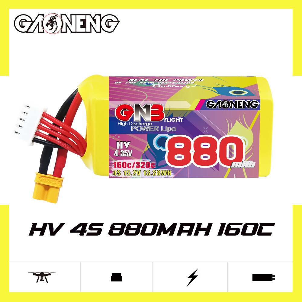 GNB 4S 880mAh 15.2V 160C/320C  - đánh giá và giá Fpv Drone Battery