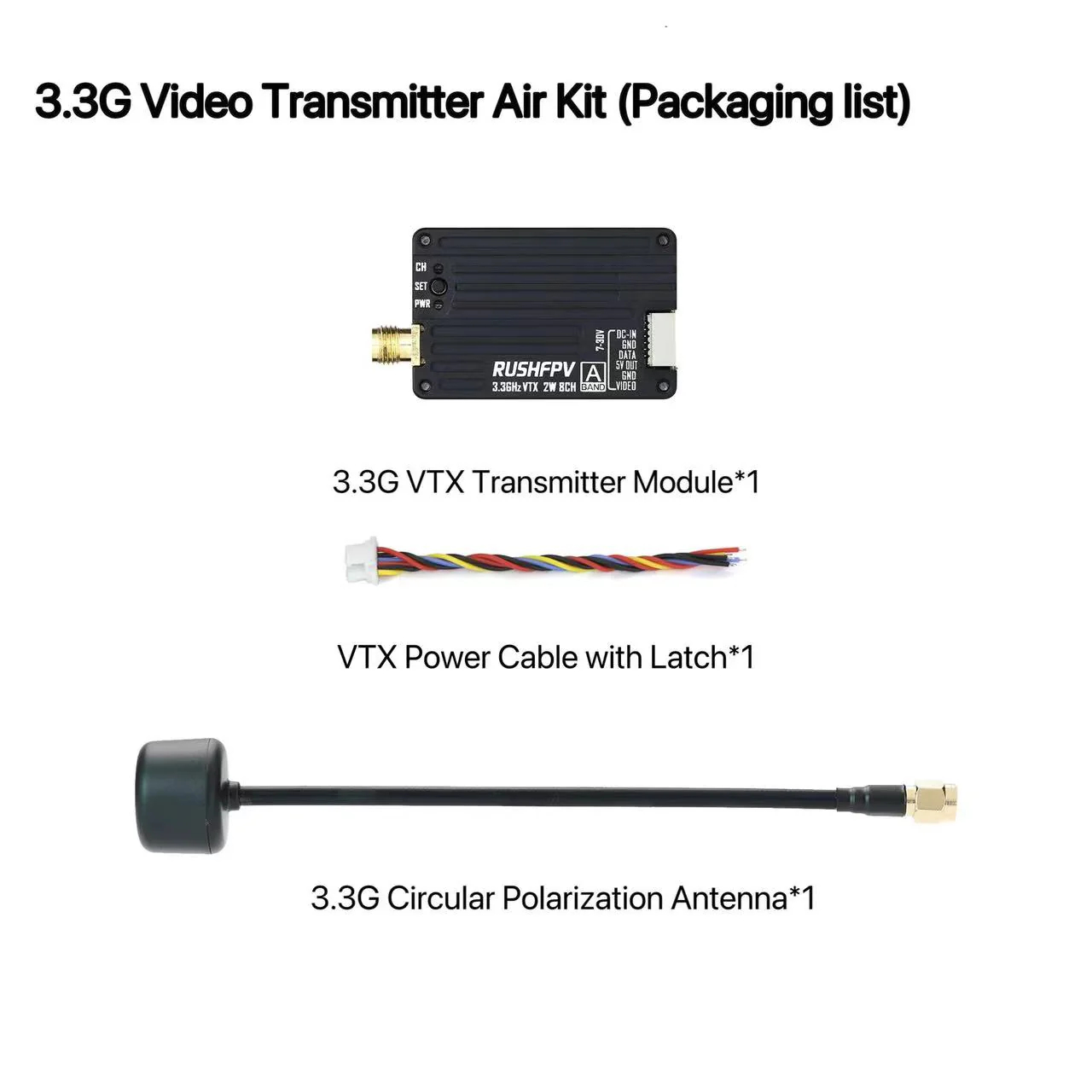 RUSHFPV 3.3G 2W VTX Transmitte - đánh giá và giá Fpv Drone Transmitter