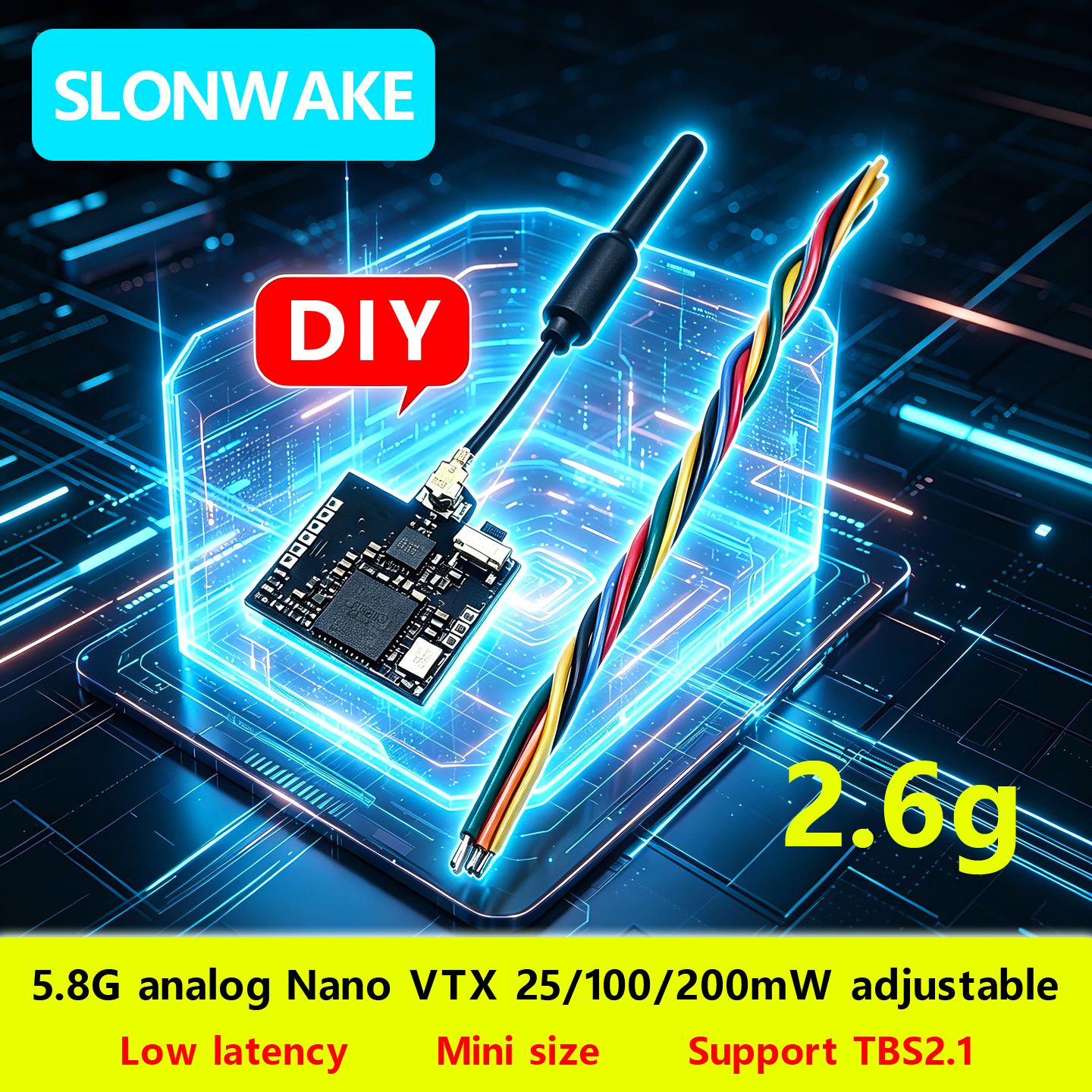 SLONWAKE Nano 5.8G 48CH 200mW  - đánh giá và giá Fpv Drone Transmitter