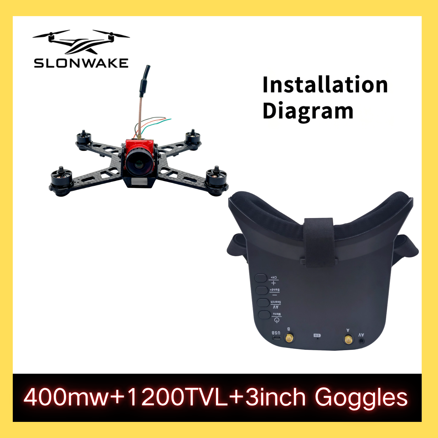 SLONWAKE 5.8G 48CH FPV 400mw V - đánh giá và giá Fpv Drone Transmitter