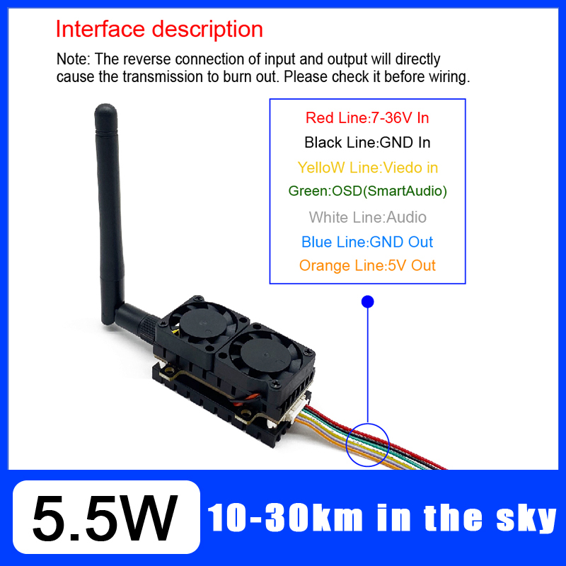 Long Range 5.8GHz 5.5W Video T - đánh giá và giá Fpv Drone Flight Controller